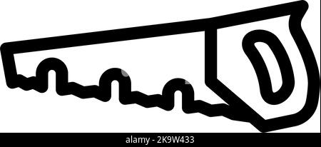 illustration vectorielle d'icône de scie à main en bois humide Illustration de Vecteur