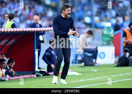 Naples, Italie. 29 octobre 2022. Entraîneur en chef des États-Unis Sassuolo Alessio Dionisi Alessio Dionisi pendant la série Un match entre SSC Napoli et US Sassuolo Calcio au Stadio Diego Armando Maradona Naples Italie le 29 octobre 2022. Credit:Franco Romano/Alamy Live News Banque D'Images