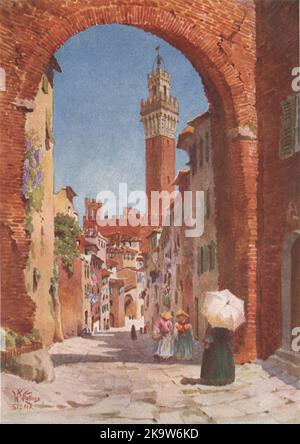 SIENNE.'L'Arco di San Giuseppe, Siena' par William Wiehe Collins.Italie 1911 Banque D'Images