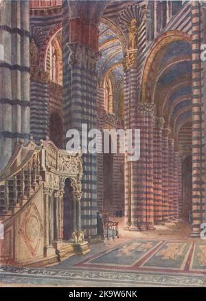 SIENNE.« intérieur de la cathédrale de Sienne » par William Wiehe Collins.Italie 1911 Banque D'Images
