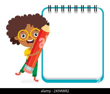 Concept d'éducation avec Cartoon Student Illustration de Vecteur