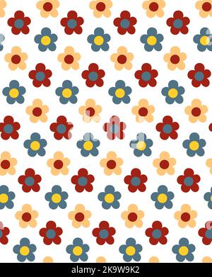 Motif vectoriel sans couture en fleurs minimalistes Illustration de Vecteur