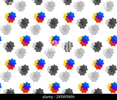 Motif vectoriel sans couture, coloré et gris Illustration de Vecteur