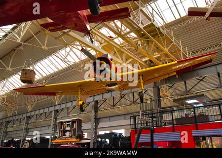 SPEYER, ALLEMAGNE - OCTOBRE 2022 : avion jaune PZL-106 Kruk dans le Technikmuseum Speyer. Banque D'Images