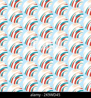 Motif vectoriel sans couture composé de formes rondes abstraites, effet 3D Illustration de Vecteur