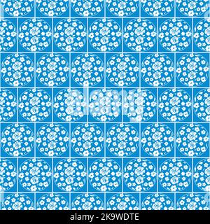 Patrn vectorisé à la main sans couture fait de fleurs de carnation Illustration de Vecteur