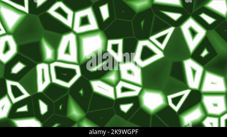 Vert flou blanc foncé motifs de cellules géométriques aléatoires sur fond abstrait créatif avec 3D images de rendu pour la biologie, la science, la pat cellulaire Banque D'Images