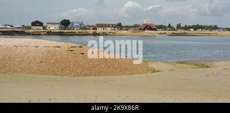 L'entrée du port de Langstone, Hayling Island, qui donne sur le canal de Portsea Island. Banque D'Images