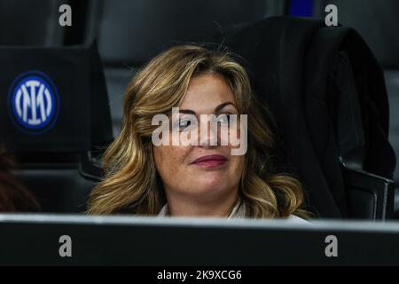 Milan, Italie. 29th octobre 2022. L'actrice et mannequin hispano-italienne Vanessa Incontrada a vu pendant la série Un match de football 2022/23 entre le FC Internazionale et l'UC Sampdoria au stade Giuseppe Meazza. Score final; Inter 3:0 Sampdoria. Crédit : SOPA Images Limited/Alamy Live News Banque D'Images