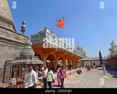 30 octobre 2022, temple Shreenath Mhaskoba, le temple a des dizaines d'histoires mythologiques sculptées sur ses murs, Kodit, près de Saswad, Inde Banque D'Images