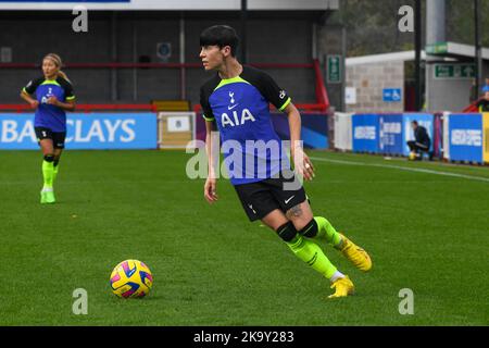 Crawley, Royaume-Uni. 30th octobre 2022. Crawley, Angleterre, 30 octobre 2022: Ashley Neville (29 Tottenham) pendant le match de la Super League Barclays FA Womens entre Brighton et Hotspur Hotspur Hotspur Hotspur au stade Broadfield à Crawley, en Angleterre. (Dylan Clinton/SPP) crédit: SPP Sport presse photo. /Alamy Live News Banque D'Images