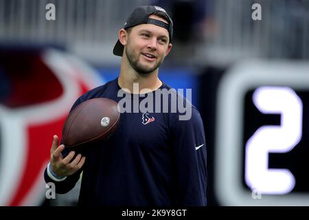 Houston, Texas, États-Unis. Houston, Texas, États-Unis. 30th octobre 2022. Le quarterback des Texans de Houston Kyle Allen (3) avant le match entre les Texans de Houston et les Titans du Tennessee au stade NRG à Houston, au Texas, sur 30 octobre 2022. (Credit image: © Erik Williams/ZUMA Press Wire) Credit: ZUMA Press, Inc./Alamy Live News Banque D'Images