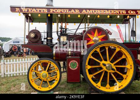 Tarrant Hinton.Dorset.United Kingdom.25 août 2022.A 1914 Wallis et Steevens, le tracteur de l'étoile royale est en vedette à la rue Great Dorset Banque D'Images