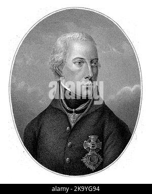 Portrait de François II Josef Karel (empereur romain-allemand), Willem van Senus, d'après Johann Zitterer, 1804 - 1851 Banque D'Images