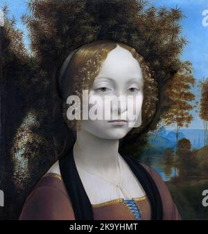 Ginevra de' Benci, 1474–1480, peinture de Léonard de Vinci Banque D'Images