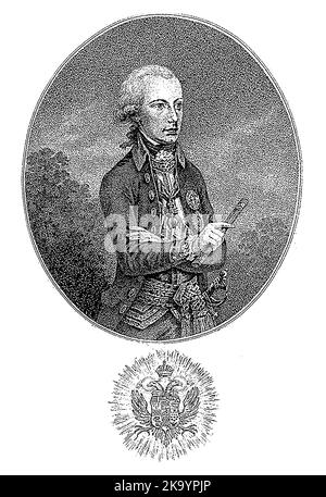 Portrait de Francis II Josef Karel, empereur romain-allemand Carl Hermann Pfeiffer, d'après Carl Philip Schallhas, 1779 - 1829 Banque D'Images