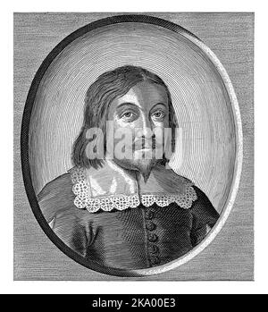 Portrait de Johann Krane, ambassadeur extra-ordinarius et plénipotentiaire aux négociations pour la paix de Munster. Pièce thoracique avec cadre ovale. Banque D'Images