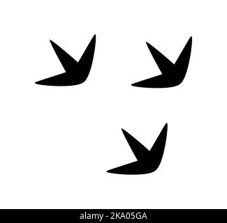 Trail oiseau faisan tétras chasseur silhouette noire. Chasse faune suivre le sentier proie actif sport dangereux forêt camping voyage danger icône chasseur piège chasse tampon logo trace forme isolée Illustration de Vecteur