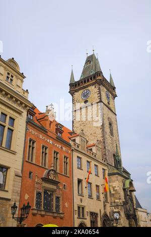 Old Town Hall Astronomical Clock Tower, Prague, République tchèque. Banque D'Images