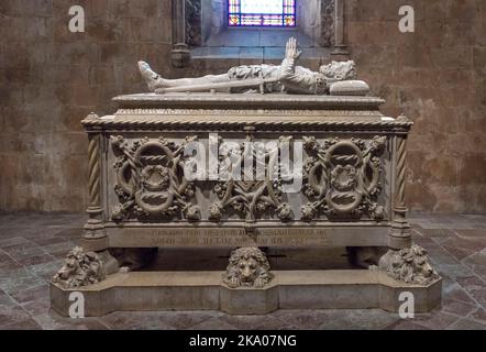 Tombeau du poète portugais Luís de Camões Jerónimos Monastère, Lisbonne, Portugal Banque D'Images