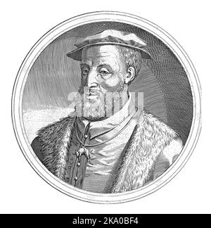 Charles V de Habsbourg, empereur allemand, roi d'Espagne. Buste à gauche, autour du cou le signe de l'ordre du Golden Fleece. Avec une lettre de bord Banque D'Images