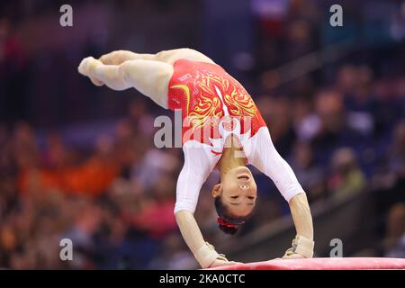 M&S Bank Arena, Liverpool, Royaume-Uni. 30th octobre 2022. Tang Xijing (CHN), 30 OCTOBRE 2022 - Gym artistique : CHAMPIONNAT du monde DE gymnastique ARTISTIQUE FIG Liverpool 2022 Women's qualification Vault à M&S Bank Arena, Liverpool, Royaume-Uni. Credit: YUTAKA/AFLO SPORT/Alay Live News Banque D'Images