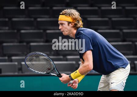 Paris, France. 30th octobre 2022. Andrey Rublev de Russie lors du Rolex Paris Masters, ATP Masters 1000 tennis Tournament, sur 30 octobre 2022 à l'Accor Arena de Paris, France. Photo de Victor Joly/ABACAPRESS.COM crédit: Victor Joly/Alay Live News Banque D'Images