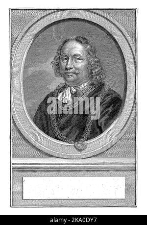 Buste à gauche de Jan Corneliszoon Meppel dans un ovale. Le portrait repose sur une plinthe avec un champ vide pour son nom. Banque D'Images