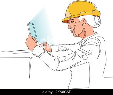 directeur de la construction et ingénieur travaillant sur le chantier. Illustration vectorielle Illustration de Vecteur