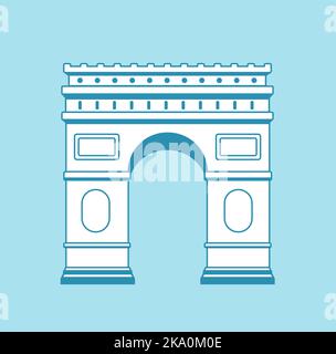 Arc de Triomphe - France , Paris | Illustration vectorielle de bâtiments de renommée mondiale Illustration de Vecteur