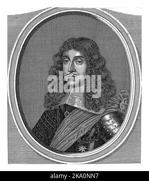 Portrait de Don Juan d'Autriche. Au bas de la marge, le titre et la position sont en italien. Banque D'Images