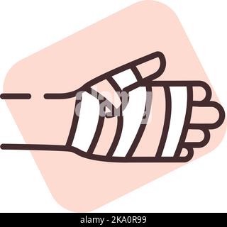 Traumatologie médecin, illustration ou icône, vecteur sur fond blanc. Illustration de Vecteur