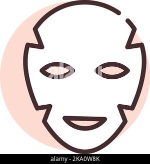 Masque de beauté, illustration ou icône, vecteur sur fond blanc. Illustration de Vecteur