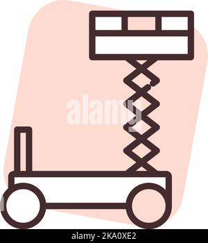 Icône voiture sur pont élévateur. Dessin animé de voiture sur l'icône  vecteur de levage de service pour la conception de Web isolée sur fond  blanc Image Vectorielle Stock - Alamy