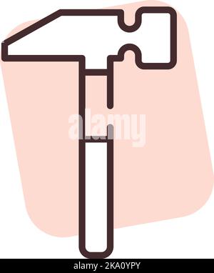 Construction petit marteau; illustration ou icône; vecteur sur fond blanc. Illustration de Vecteur