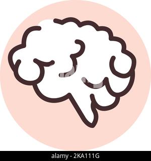 Cerveau d'organe humain, illustration ou icône, vecteur sur fond blanc. Illustration de Vecteur