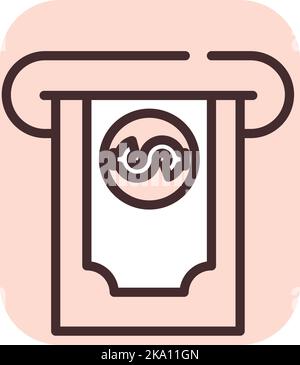 Investissement ATM, illustration ou icône, vecteur sur fond blanc. Illustration de Vecteur