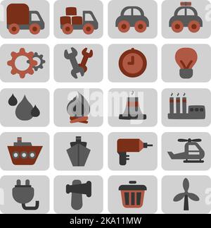 Entreprise industrielle, illustration ou icône, vecteur sur fond blanc. Illustration de Vecteur