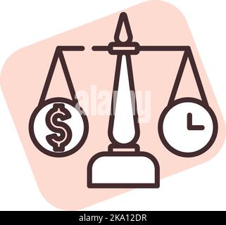Échelle d'investissement, illustration ou icône, vecteur sur fond blanc. Illustration de Vecteur