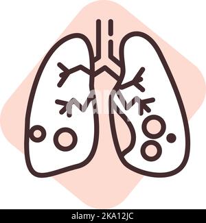 Poumons médicaux, illustration ou icône, vecteur sur fond blanc. Illustration de Vecteur