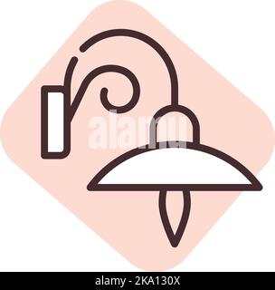 Lampe extérieure légère, illustration ou icône, vecteur sur fond blanc. Illustration de Vecteur