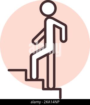 Escalier, illustration ou icône de travail d'équipe, vecteur sur fond blanc. Illustration de Vecteur