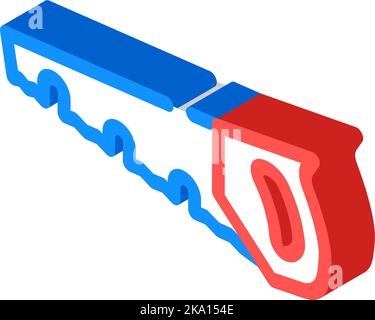 scie à main en bois humide isométrique illustration vectorielle Illustration de Vecteur