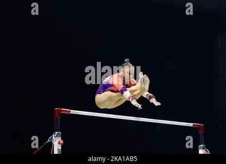 Liverpool, Royaume-Uni. 30th octobre 2022, M&amp;S Bank Arena, Liverpool, Angleterre; Championnats du monde de gymnastique artistique 2022; qualification des femmes bars inégaux - Flavia Saraiva (BRA) Credit: Action plus Sports Images/Alamy Live News Banque D'Images