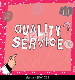 Légende de texte présentant Quality Service. Le concept commercial répondant aux attentes du client est attendu après avoir été en relation avec lui Banque D'Images