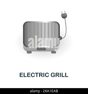 Icône gril électrique. 3d illustration de la collection de fournitures de cuisine. Icône Creative Electric Grill 3D pour la conception Web, les modèles, les infographies et Illustration de Vecteur