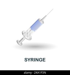 Icône de la seringue. 3d illustration de la collection de médicaments. Icône Creative Syringe 3D pour la conception Web, les modèles, les infographies et bien plus encore Illustration de Vecteur