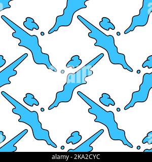 Motif sans couture sur fond bleu et blanc Illustration de Vecteur