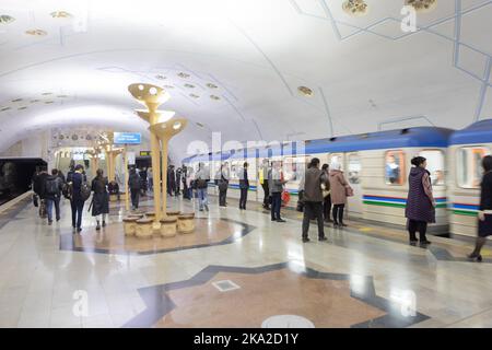 Station de métro Bodomzor. Tachkent, Ouzbékistan Banque D'Images