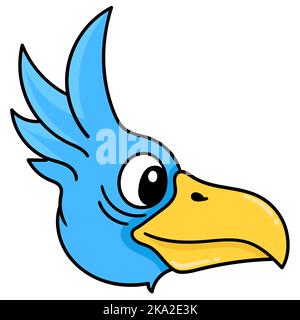 Un joli oiseau bleu isolé sur un fond blanc Illustration de Vecteur